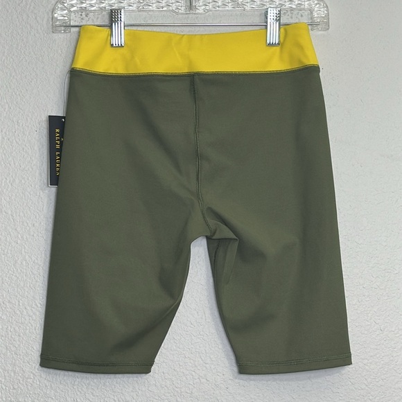 Polo Ralph Lauren Kids NWT Biker Shorts Green Yellow Size Large 12/14 Unisex - Picture 2 of 7